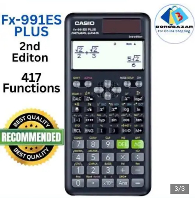 Fx 991ES plus scientific calculator (2nd edition calculator) Thailand variant calculator solar and battery powered scientific calculator engineering - black colour