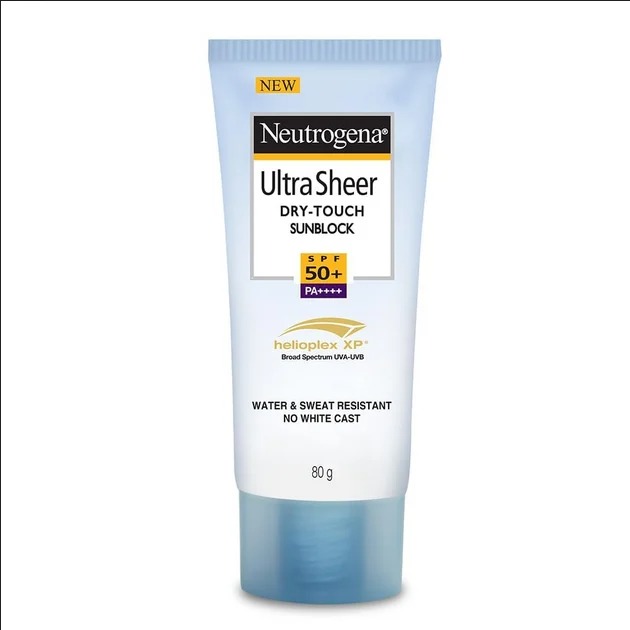 নিউট্রোজেনা আল্ট্রা শিয়ার ড্রাই-টাচ সানব্লক SPF 50+ - উন্নত সুরক্ষা এবং নন-গ্রীসি সানস্ক্রিন (৮০ গ্রাম)
